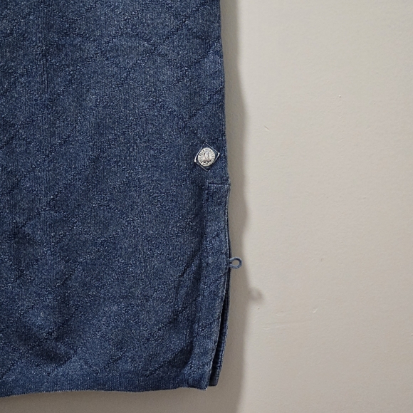 Blue Willi's Pure Indigo Cotton Knit Pencil Skirt Maxi Size XL Made In Denmark - Picture 7 of 16